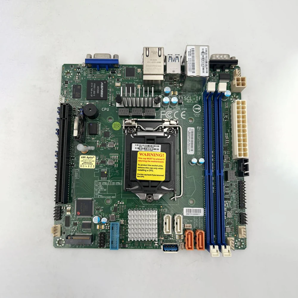 For Supermicro X11SCL-IF Server Mini-ITX Motherboard C242 LGA-1151 DDR4 Support 8th/9th Generation Core i3 E-210