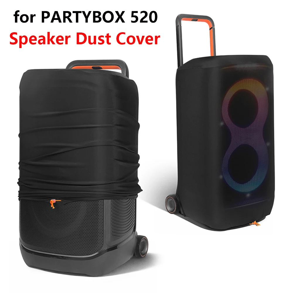 

Black Portable Dust Cover for JBL Partybox 520 Speaker Protective Case with Elastic Band Speaker Case Dust Sleeve Storage Bag