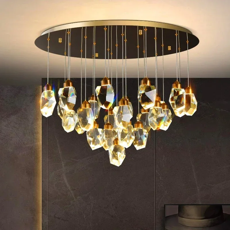 

Nordic LED Luxury Crystal Chandeliers Pendant Light for Living Dining Room Home Indoor Decoration Ceiling Lamp Lighting Fixtures
