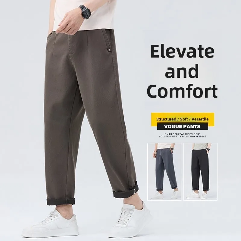 

Мужские джинсы свободного кроя с прямыми штанинами и высокой талией из лиоцелла, имитация денима, конусообразный крой, весна 2026, новинка