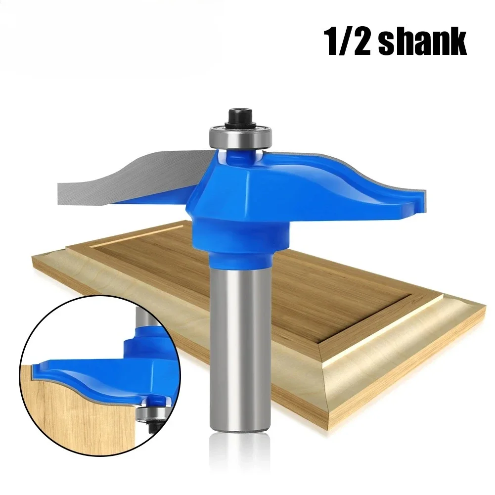 

1/2" Shank Rail & Stile Router Bit Set - Round Over & Cove Panel Raiser for Cabinet Doors | 19mm Profiling Cutter | 12mm