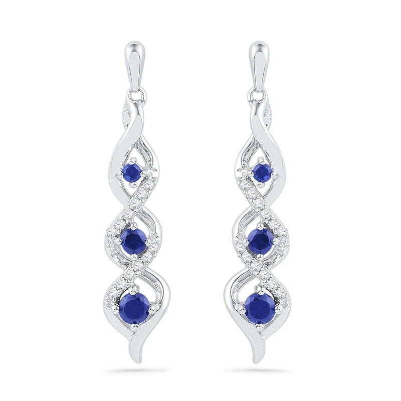 Huitan Phantasie Twist Ohrringe für Frauen Luxus gepflastert blau/weiß Zirkonia exquisite Braut Hochzeit Ohrringe neuen trend igen Schmuck