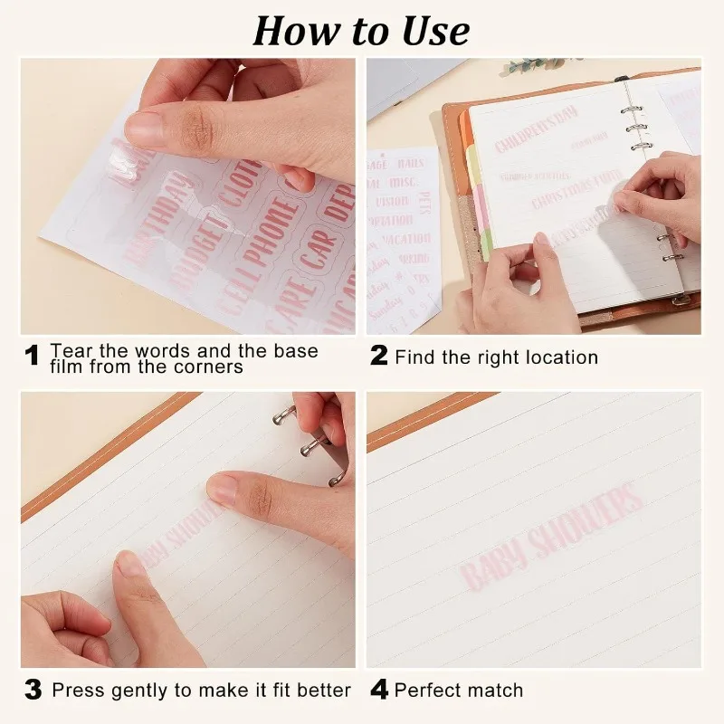 6 Sheets 117PCS Cash Envelope Label Sticker Pink Budget Blind Stickers Labels for Budgeting Category A6 Budget Cash Binder