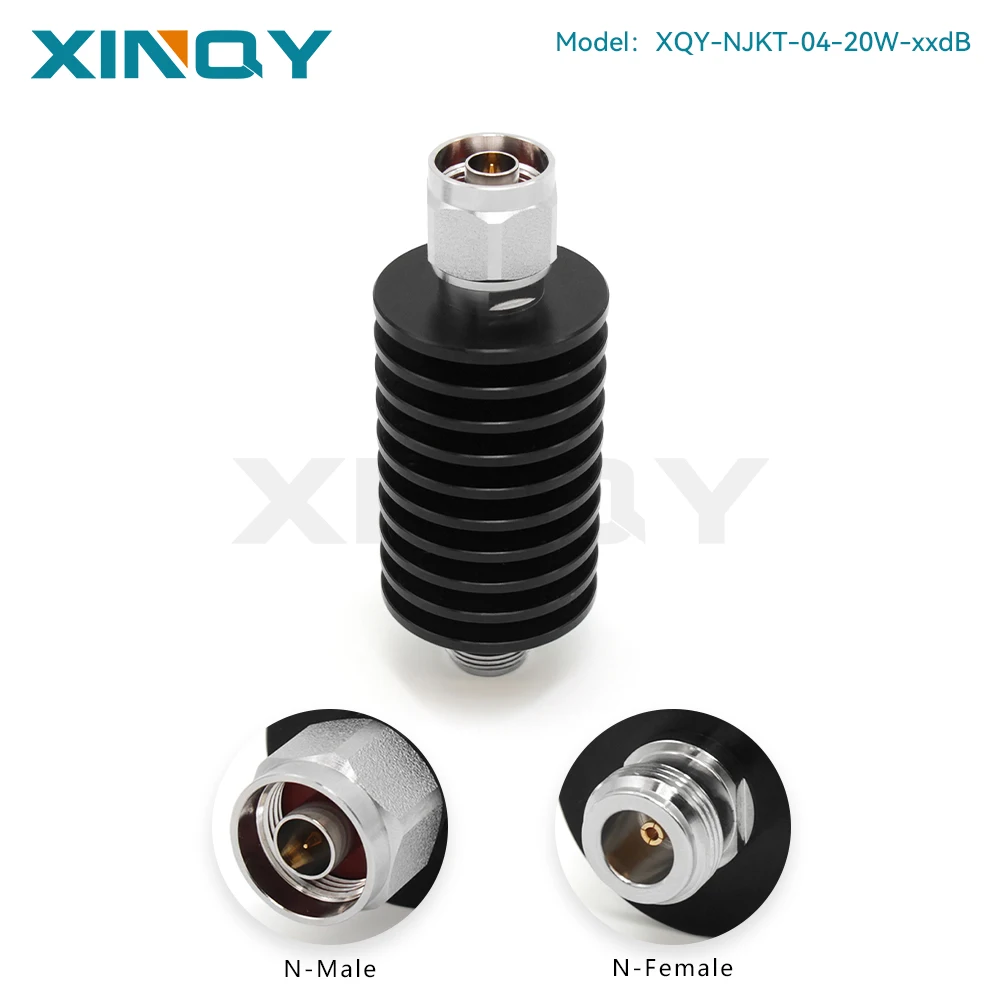 Xinqy N-Head Fixed Attenuator 1/3/6/10/20/30/40Db 50 Ohms 0-4G/20W Signal Attenuation