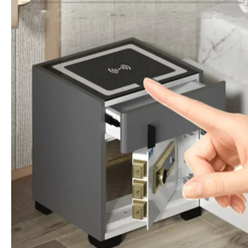 

Домашний электрический домашний сейф, прикроватная тумбочка, невидимая, 52 см, интеллектуальная прикроватная тумбочка, сейф с одним пультом дистанционного управления, Wi-Fi, беспроводная зарядка Fingerprin