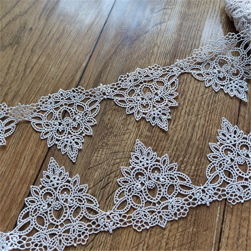 

15 ярдов, ширина 7 см, блестящий полый цветок цвета слоновой кости, Venise Diy, венецианское кружево, аксессуары для одежды различных предметов одежды, бюстгальтер, юбка