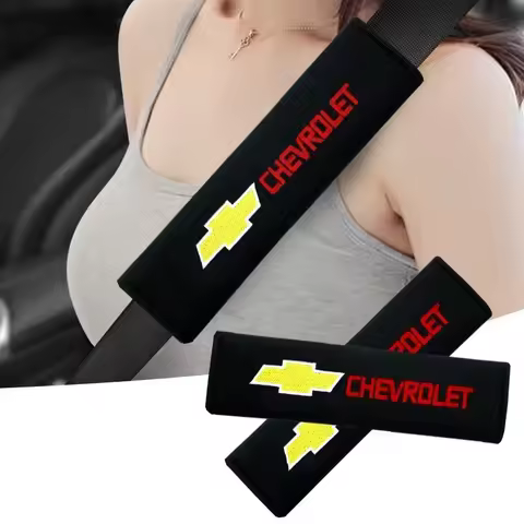 2pcs Car Shoulder Strap Pad Cover Car Belt Protector Seatbelt Cover For Chevrolet spark sonic camaro Volt Bolt Trax Malibu cruze