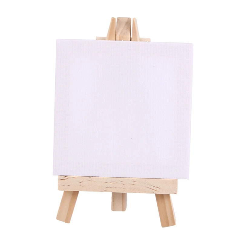 120Set Artists 5 Inch Mini Easel +3 Inch X3 Inch Mini Canvas Set Painting Craft DIY Drawing Small Table Easel Gift