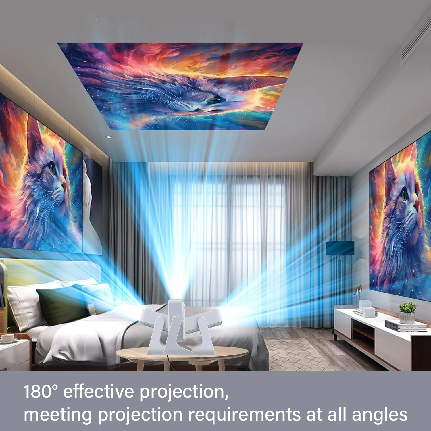 Aepuosem A2pro 4K WiFi Projector - Dual Screen, Android OS, Home Theater, Supports Gaming & Karaoke