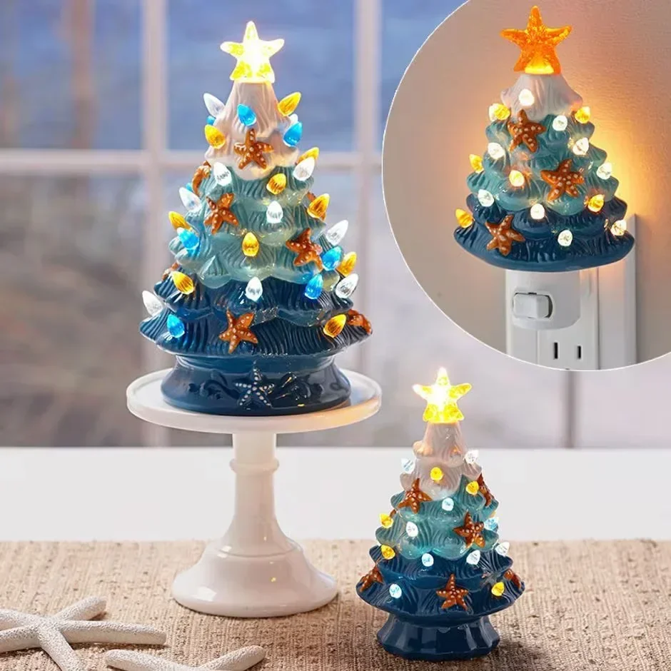 Xiaomi Christmas Tree Night Light Socket US Plug 7W LED For Children\'s Room Bedside Lamp New Year Decoration