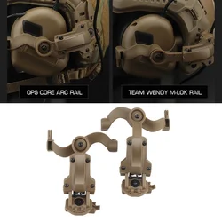 Tactical Headset Rail Mount para Capacete Militar, Rails Suporte para Rápido OPS, Wendy M-LOK Capacete Adaptador, Cancelamento de Ruído Auscultadores