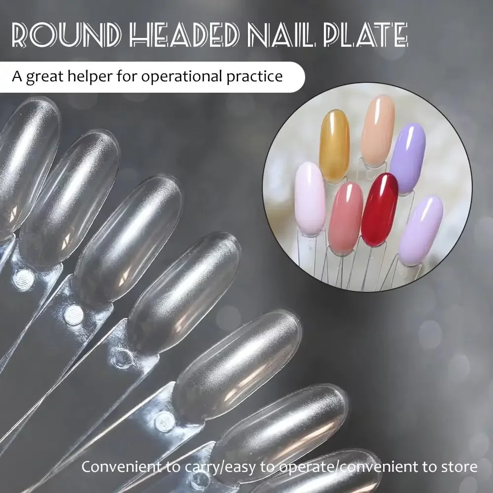 

50Pcs Clear Natural Nail Display Sticks with Ring Gel Polish Practice Nail Swatch Sticks False Nail Tips Nail Art Tools