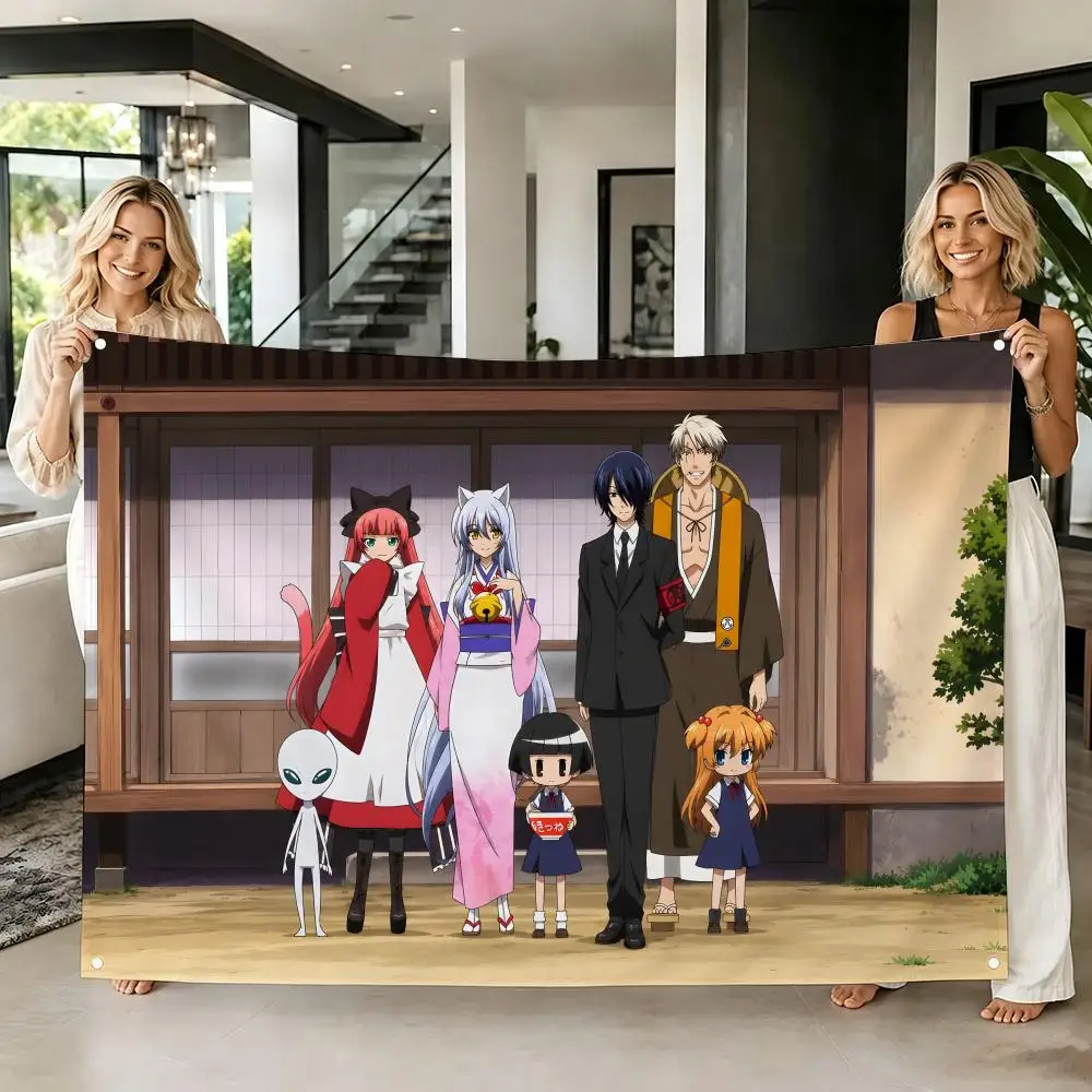 Comedy Yokai Anime G-Gugure Kokkuri san Flags Tapestry Creative Pattern Photo Living Room Wall Art Party Outdoor Decor