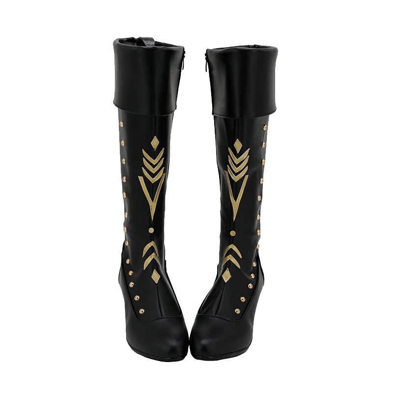 안나 코스프레 신발 부츠 여왕 공주 소녀 하이힐 부츠 할로윈 파티 액세서리