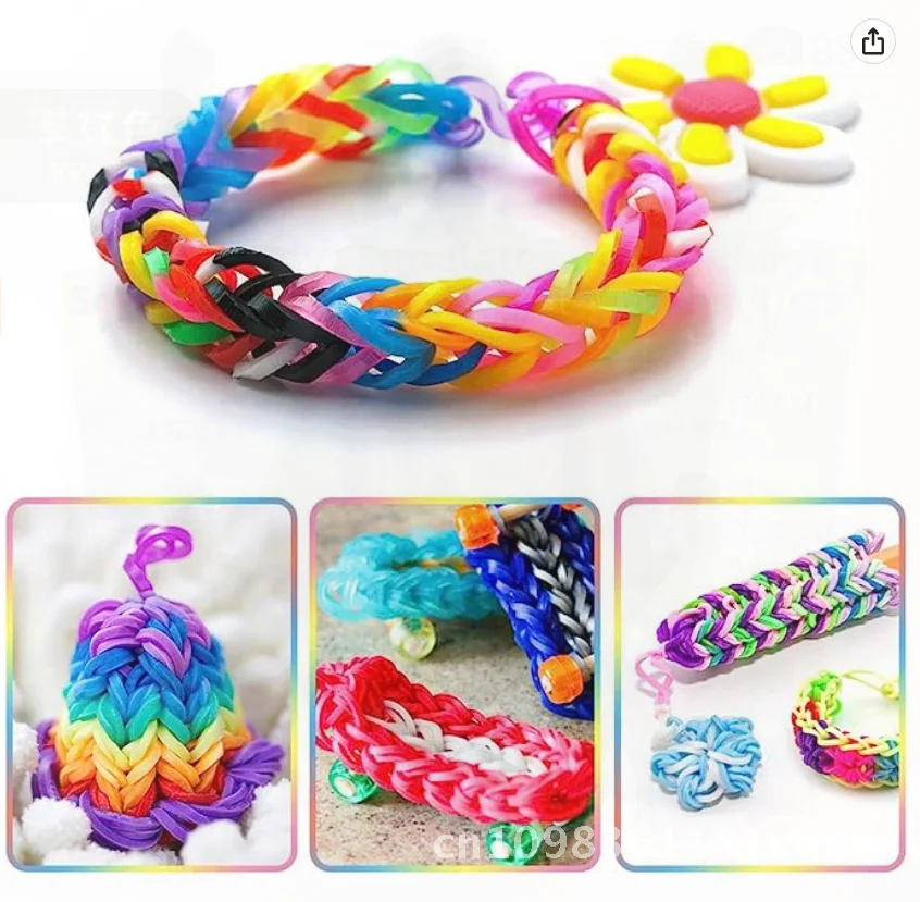 Juego de bandas de goma de 34 colores, 17160 + rejillas, sección luminosa, paquete de repuesto de pulsera de Color, juguete educativo Visual para niños