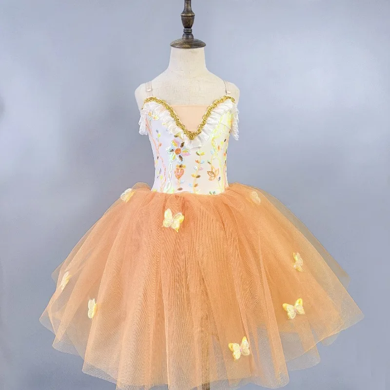 

Модные балетные платья для выступлений, детские танцевальные костюмы, балетные платья, сценическая одежда, платья-пачки феи-принцессы, танцевальная одежда