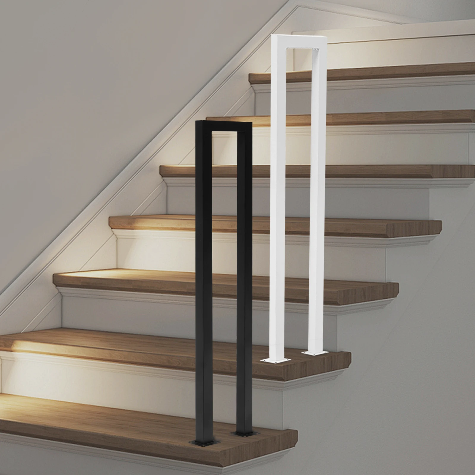 

Поручень для лестницы 90 см для использования в помещении и на открытом воздухе, U-образная напольная поручня, грузоподъемность 66 фунтов для пожилых людей, бетон, сад, балкон