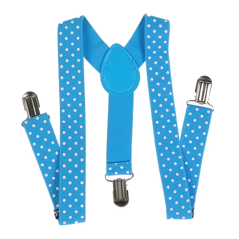Set di 5 Bretelle Elastiche per Bambini con 3 Clip, Bretelle a Y 2,5 x 60 cm, Cinghie per Ragazzi, Accessori