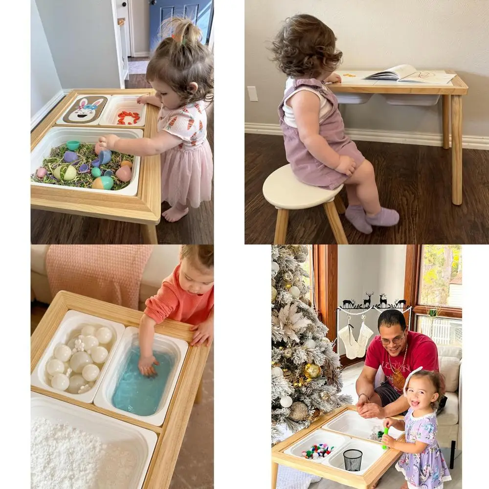 

Детский игровой стол для дома с 2 стульями и 3 контейнерами, идеально подходит для игр с песком или водой, отличный вариант для подарка