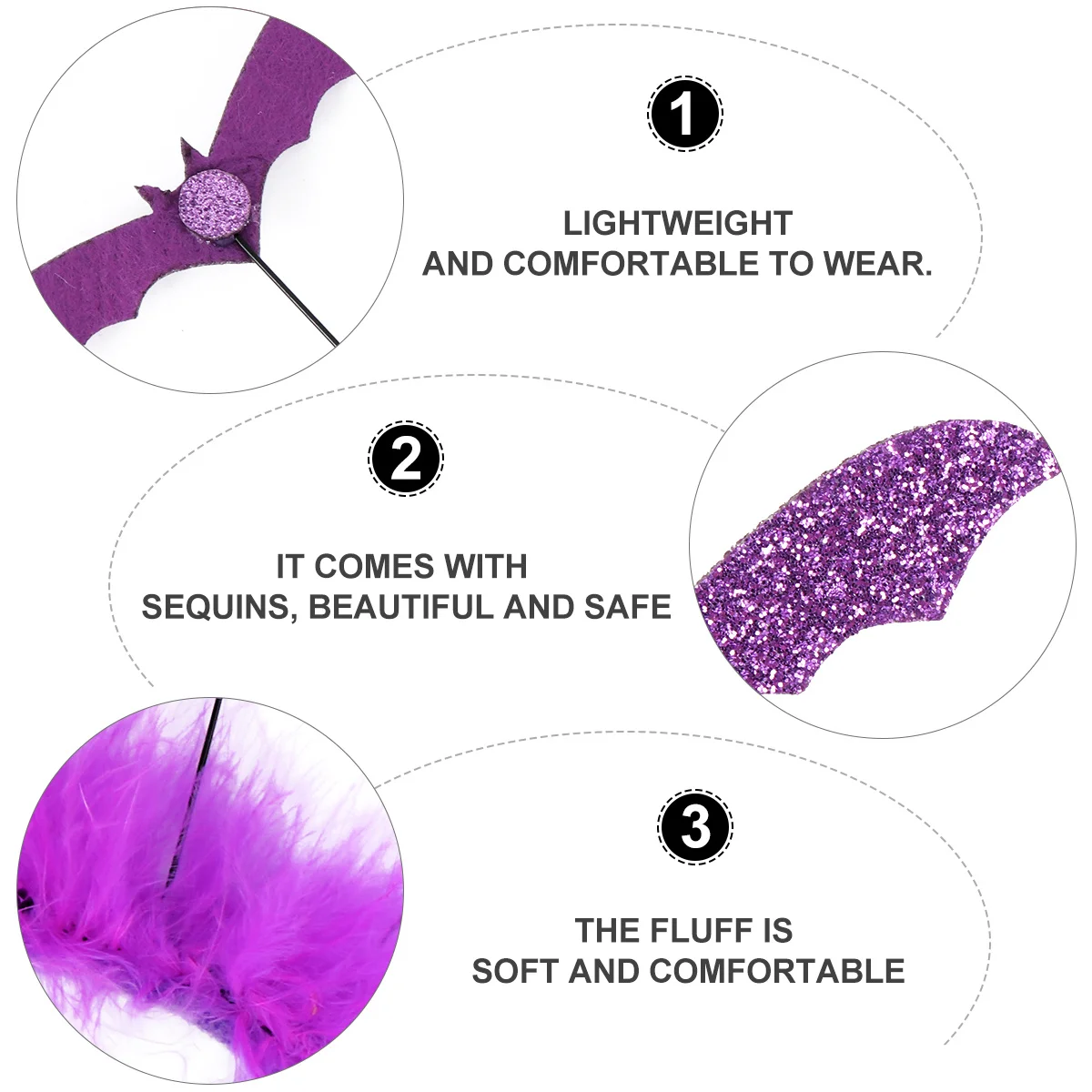 

2 Pcs Dress for Bat Headband Headbands Hair Hoop Fabric