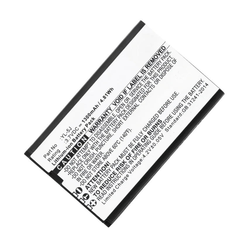 New YL-5J 3.7V 1300mAh 4.81Wh Cordless Phone Rechargeable Battery for Yealink W56-BATT W56H W56h/p W56P W60P One Talk IP DECT