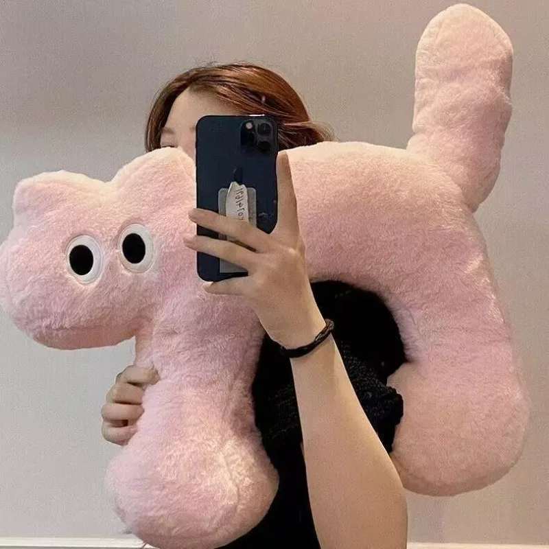 1pcs Cartoon Cat U-Shaped Neck Support Pillow Portable Waist Cushion Comfort Soft Headrest For Car Home Office