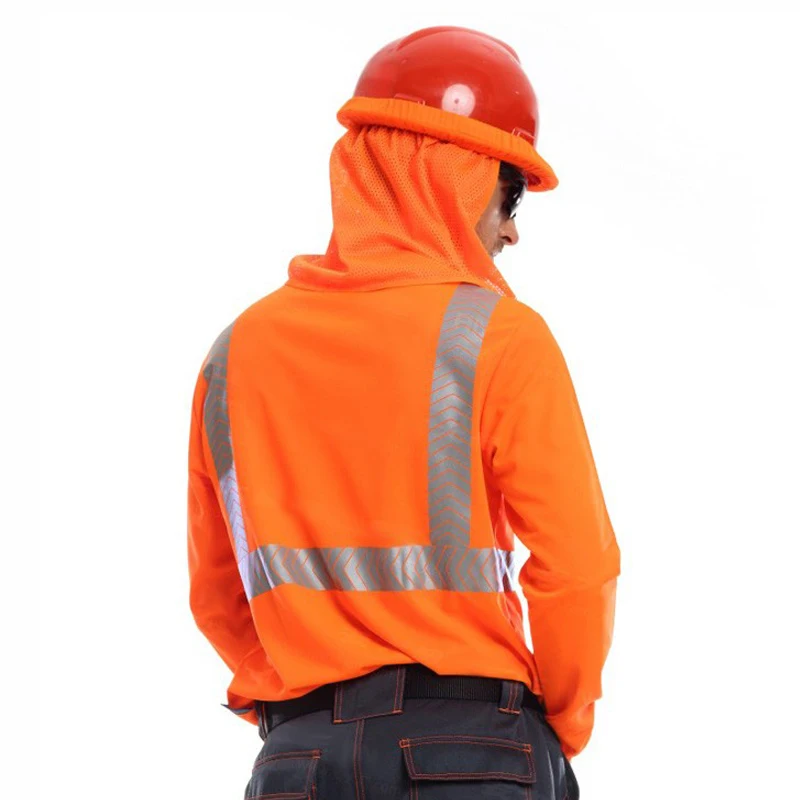 Veiligheidspoloshirt Constructie Reflecterend Shirt met hoge zichtbaarheid O-hals Hi Vis Werkkledingshirt met lange mouwen (S-4XL)