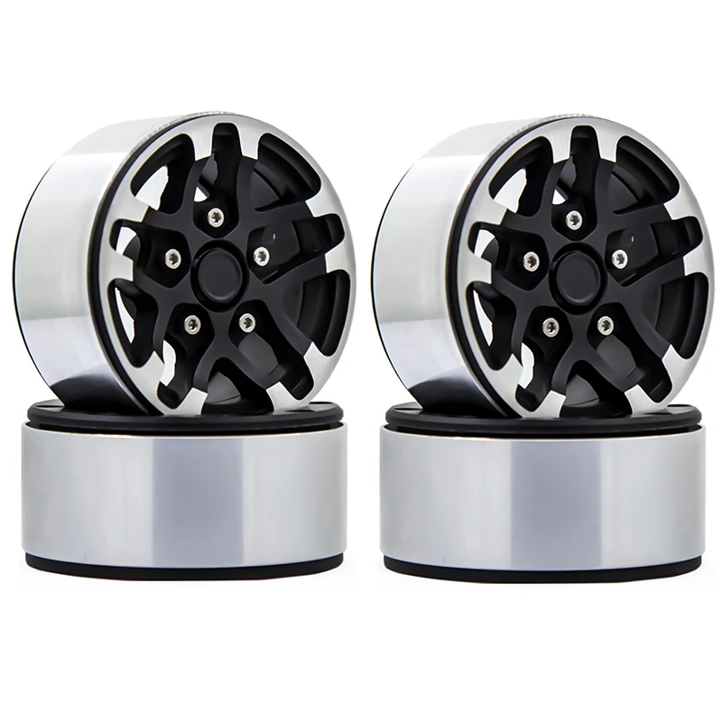 

4PCS 1.9" Aluminum Alloy Off-Road Wheel Rims for TRX4 SCX10 AT4 VS4-10 D110 RC Crawler Upgrade
