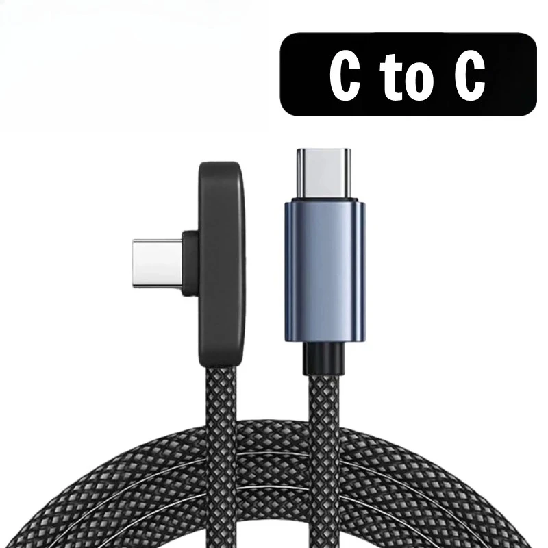 90-Grad-USB-Typ-C-Kabel 100W Schnelllade- und Datenübertragungskabel Tragbares rechtwinkliges USB-C-Kabel für iPhone Samsung Xiaomi