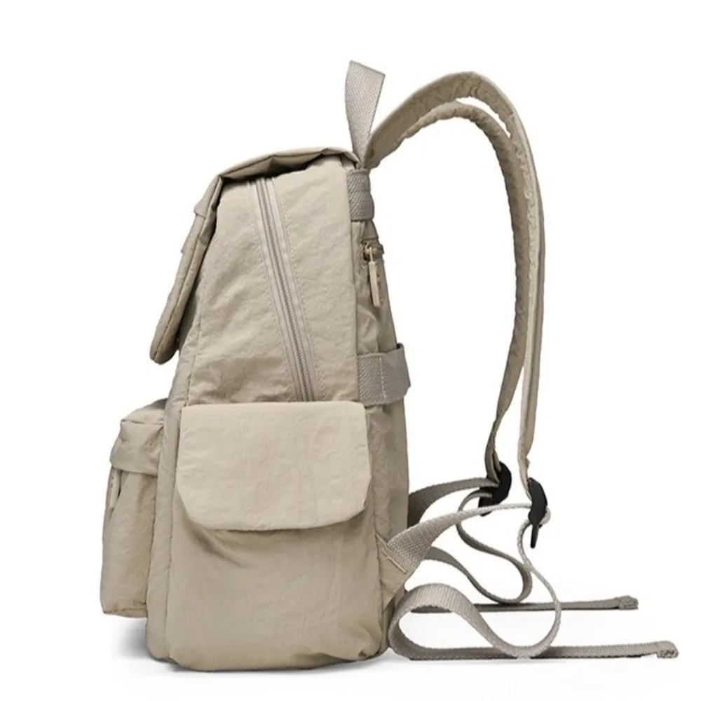 New Solid Color Crossbody Bag Waterproof Nylon Lightweight Travel Bag Multi-Compartment Shoulder Sling Backpack Casual Use