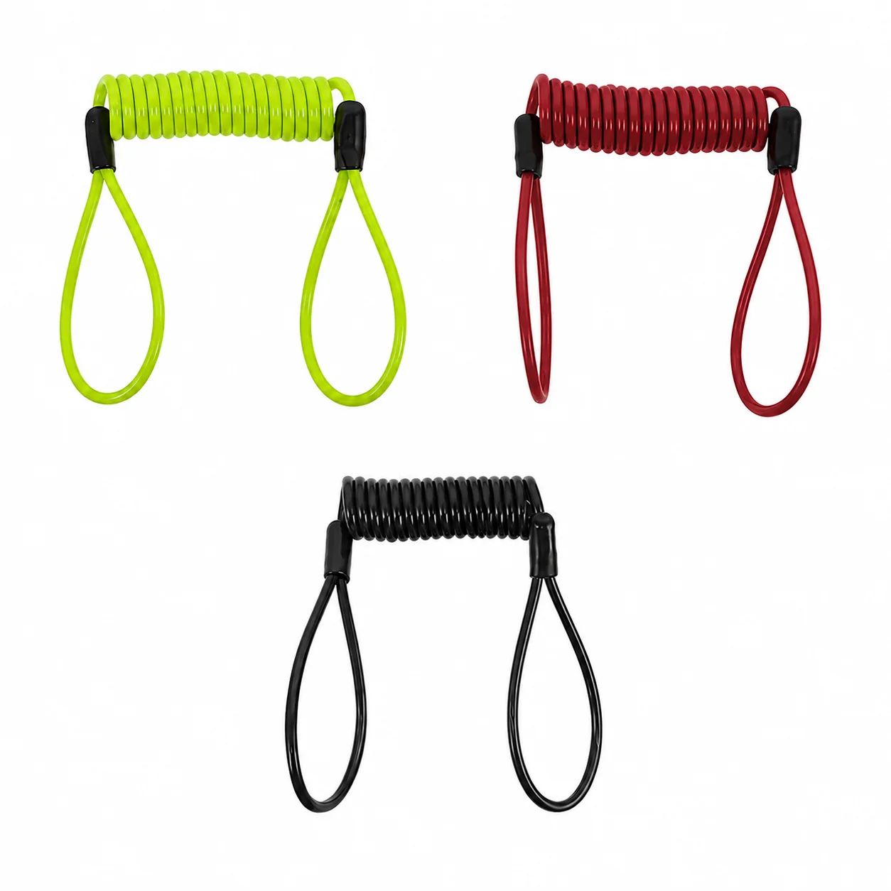 3pcs  120cm Motorcycle Bicycle Disc Brake Helmet Lock Reminder Rope Spring Rope Anti-theft Cable Alarm Lock Rope