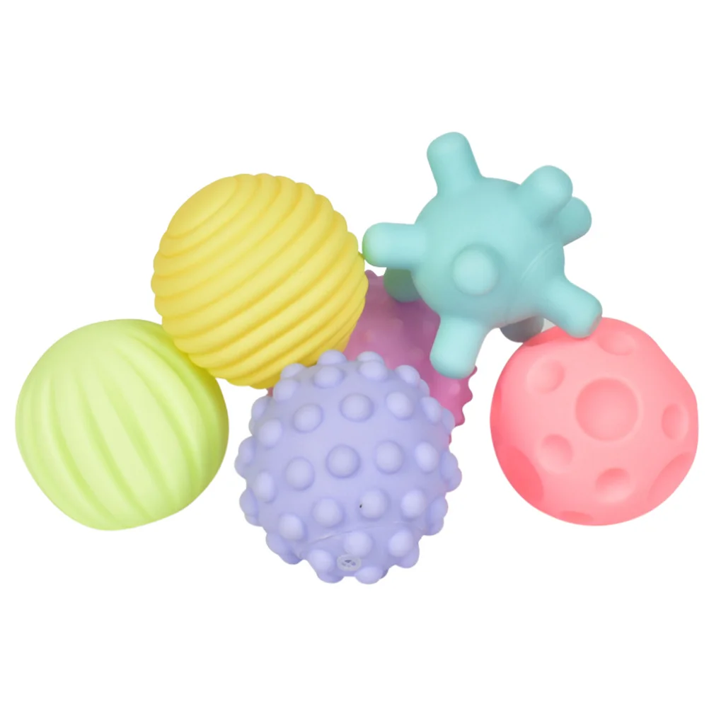 6 Pcs Grab Ball Toy Baby Educational Infant Toys Grabbing Hand Vinyl Interactive Toddler