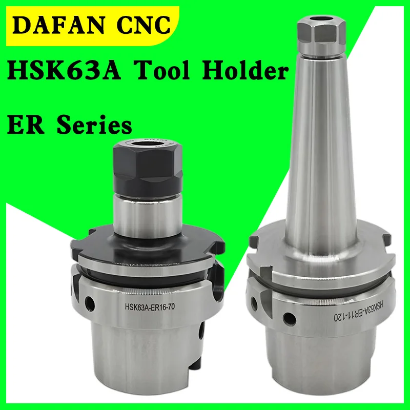High Precision CNC Tool Holder HSK50A/63A-ER16/20/25/32, Balanced High Speed Milling Cutter for Machining Centers​