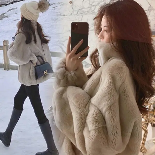 High Quality Hot Selling Wholesale New Fashion Double-sided Plush Winter Plush Jacket Stand Collar Versatile Furry Women Y2K