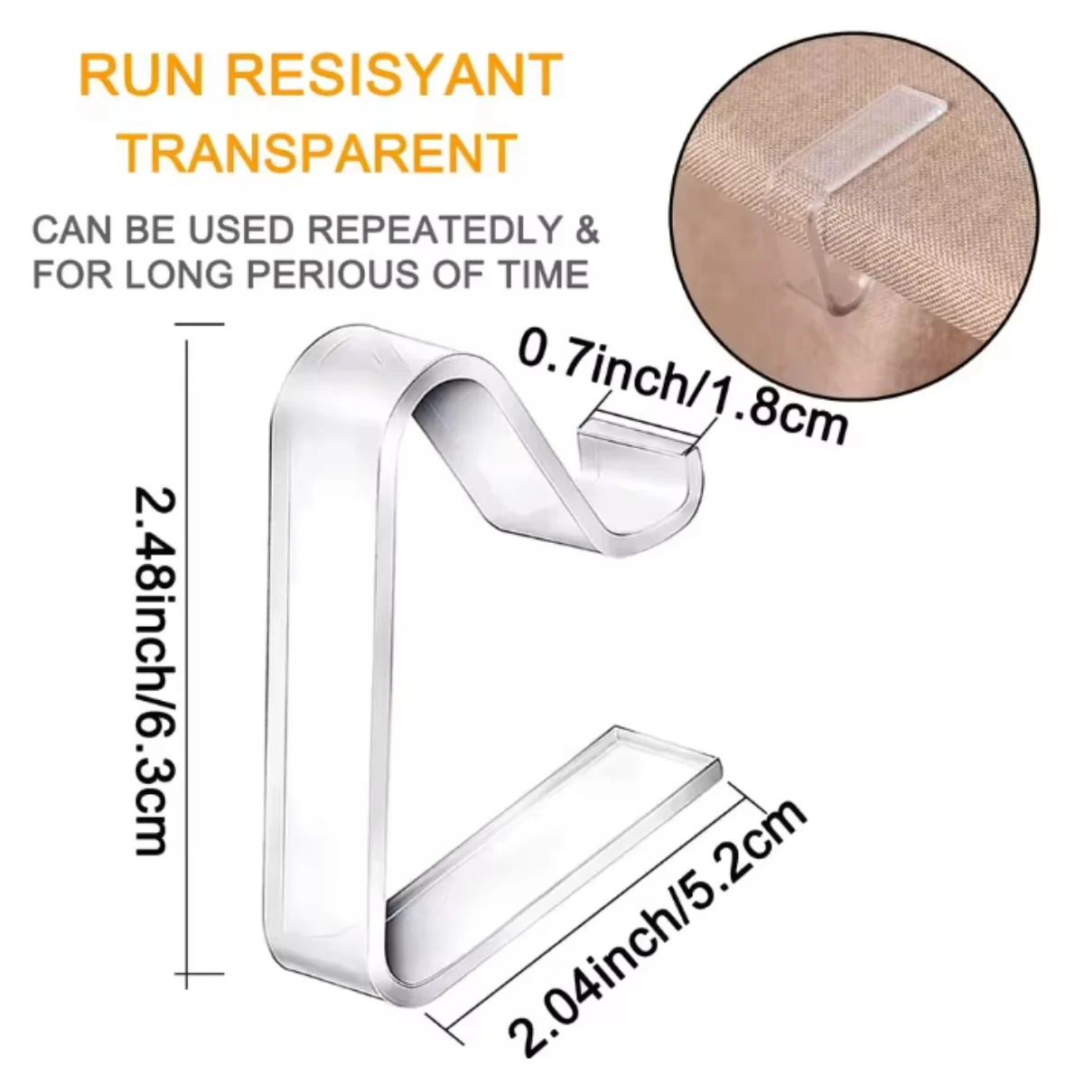 8/16/24PCS Clear Tablecloth Clips, Durable Plastic Table Cover Holders, Windproof Clamps for Securing Tablecloths Party