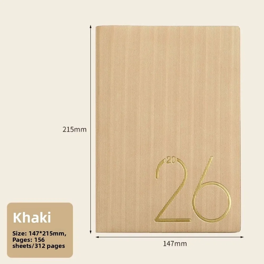 英語 2026 スケジュールプランナー メモ帳 耐摩耗性ブックマーク A5 アジェンダプランニングノートブック 12 ヶ月シンプルな日記ライティングパッド