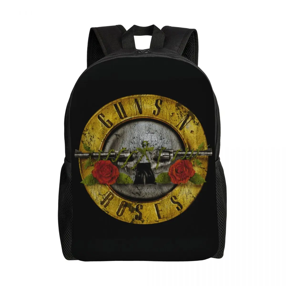 Customized Guns N Roses Bullet Logo Backpacks for Men Women Waterproof College School Heavy Metal Bag Print Bookbag