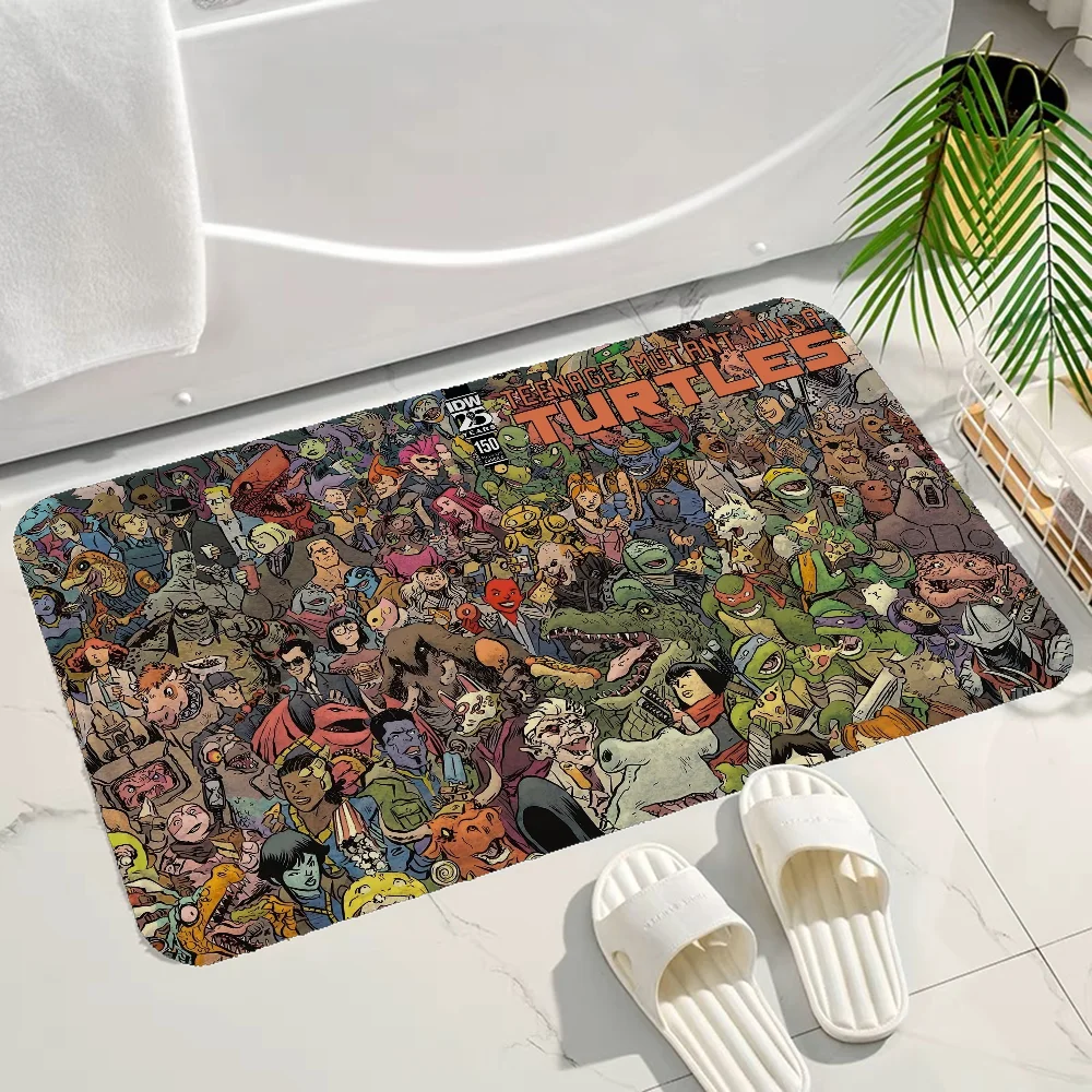 N-Ninja Turtles Hallway Carpet Non-Slip Laundry Room Mat Laundry Decor Balcony Child Living Room Toilet Rug