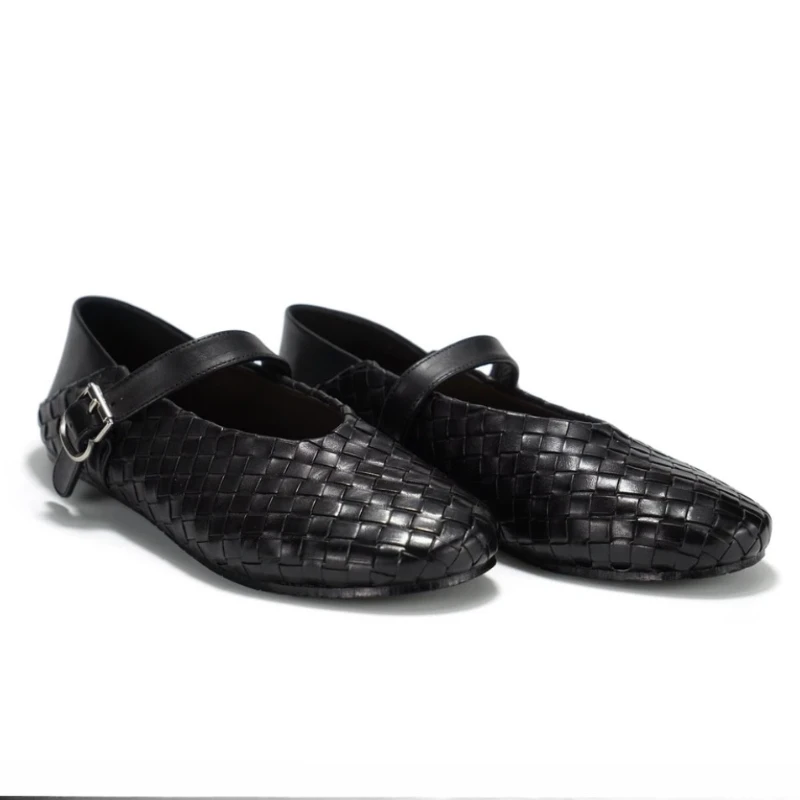 

Women Flats Shoes Marie Janes Loafers Woman Sandals Summer New 2025 Casual Shallow Office Leather Shoes Comfort Zapatos Mujer