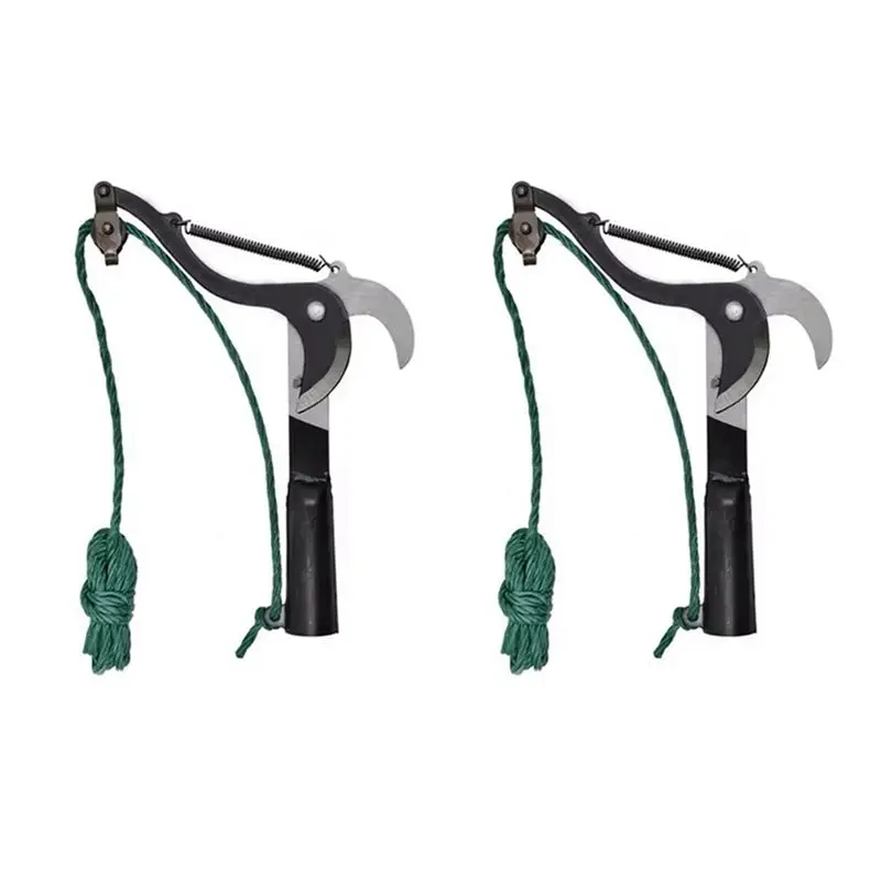 Professional 2PCS High-Altitude Extension Pruning Shears Effortless Shears With Rope Retractable Fruit Picker Branch Scissors