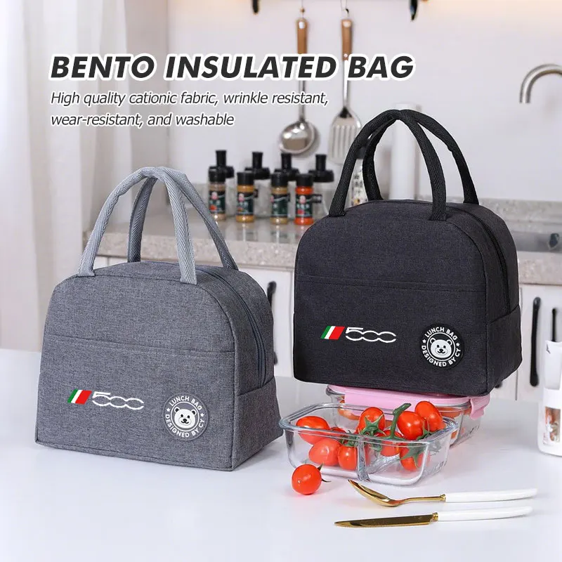 

For Fiat Portable Insulated Lunch Bag Travel Food Thermal Storage Bento Box For 500 5CC 124 125 125 500 695