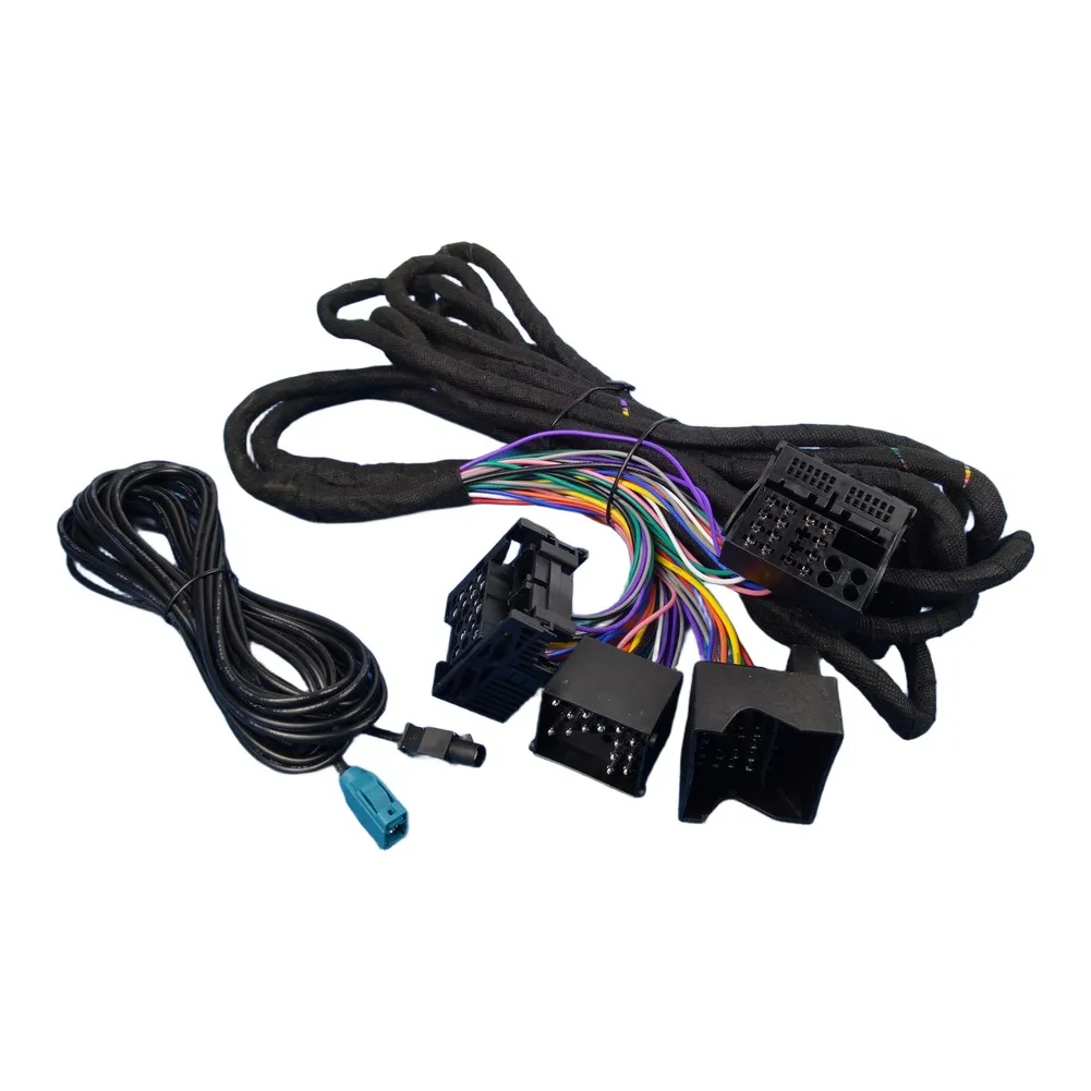 Head Unit Adapter Radio Wiring Harness Car Radio Installation Black 4-head Connector 600CM Length ABS Material
