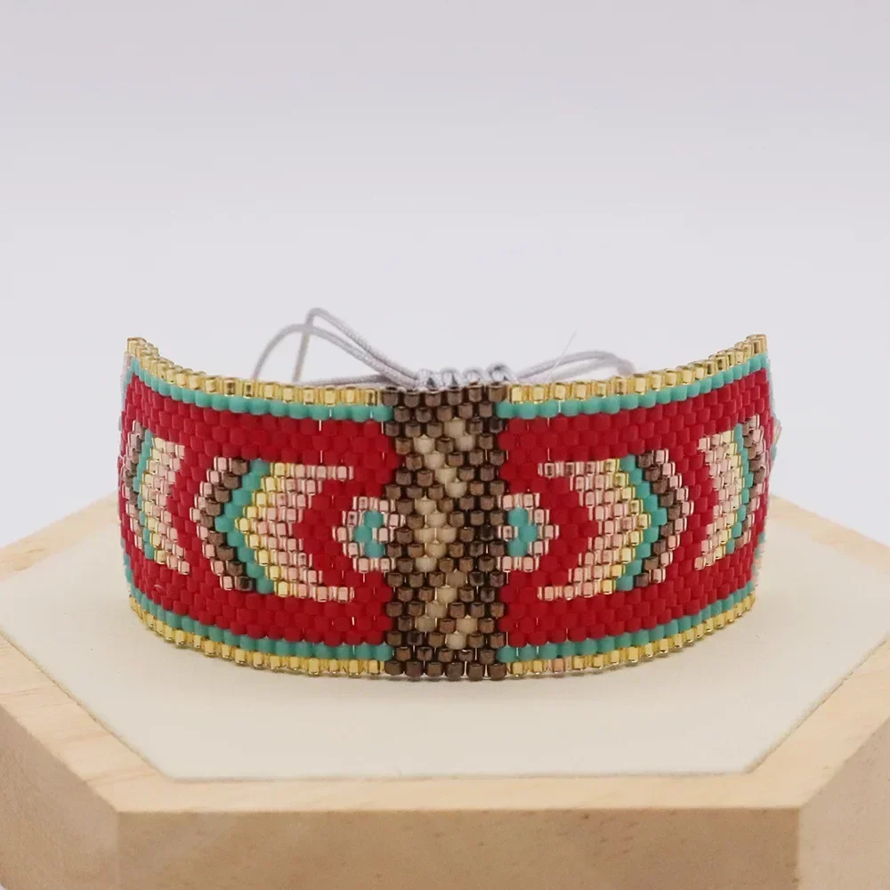 

Beaded Bracelet Hand woven Originality Pattern Fashion Adjustable Simplicity Bohemia Arrow Female Rice bead bracelet
