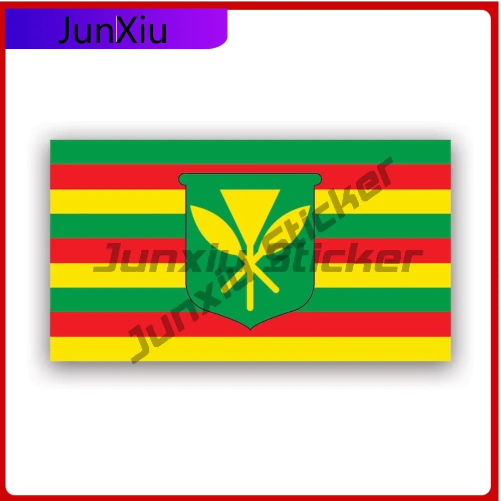 

Kanaka Maoli Flag Sticker Uv Protected Native Hawaiian Flag Hawaii Aloha State Hi Car Sticker Vinyl Decal Waterproof Durable For