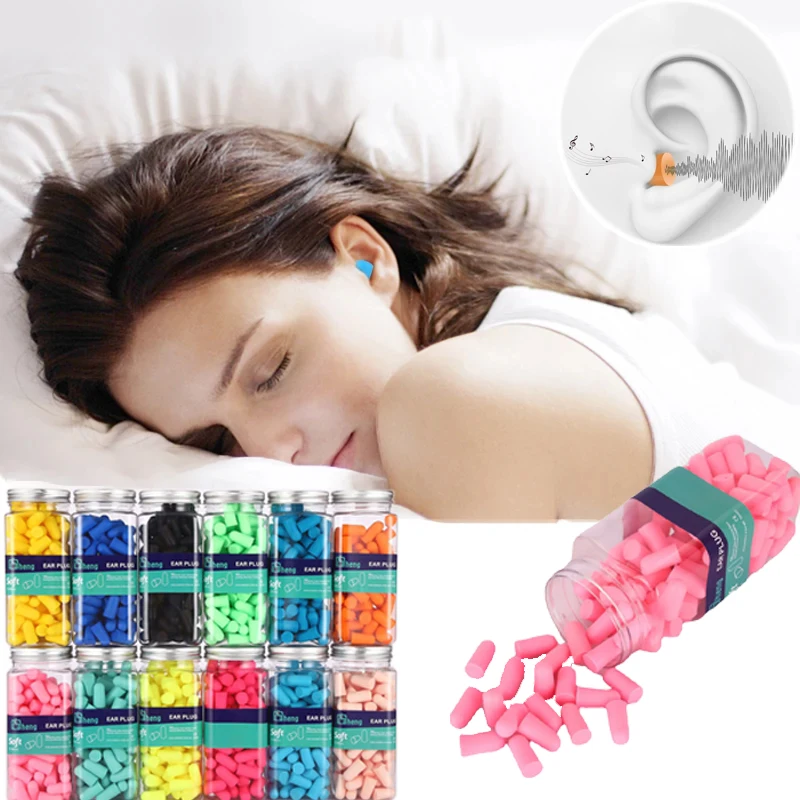 50 PCs Earplugs Noise Reduction Protection Sound Insulation Foam Soft Sleep Cancelling Anti Bruit Earplug Sleeping Ear Plugs