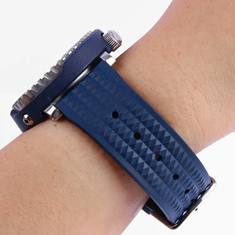 المطاط حزام الساعات ل Seiko الغواصة SKX007 SKX009 سوار ساعة استبدال شقة نهاية حزام 20 مللي متر 22 مللي متر 2026 #3