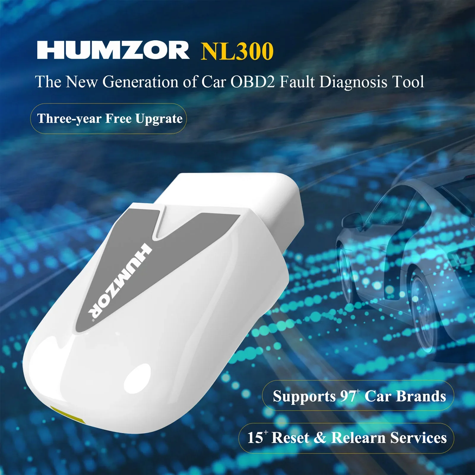 2022 Newest Full Version ob Diagnoses ECU Coding ob2 Code Reader Multi-Reset Functions Humzor NEXZSCAN NL300 Free Sotfware