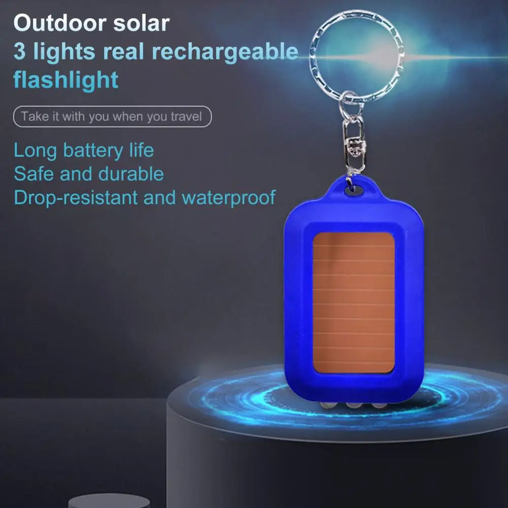 Electric Torch High Hardness Waterproof Plastic Solar Energy Powered Torch Keychain Accessory for Home