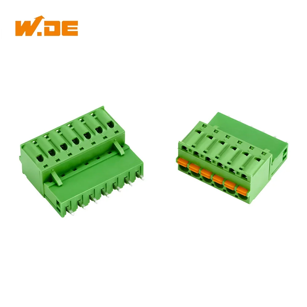 5 Sets 2EDGKD 5.08mm Plug-In Terminal Block Push Spring PCB Connector Right Angle & Straight Needle 2P 3P Pin Header Socket