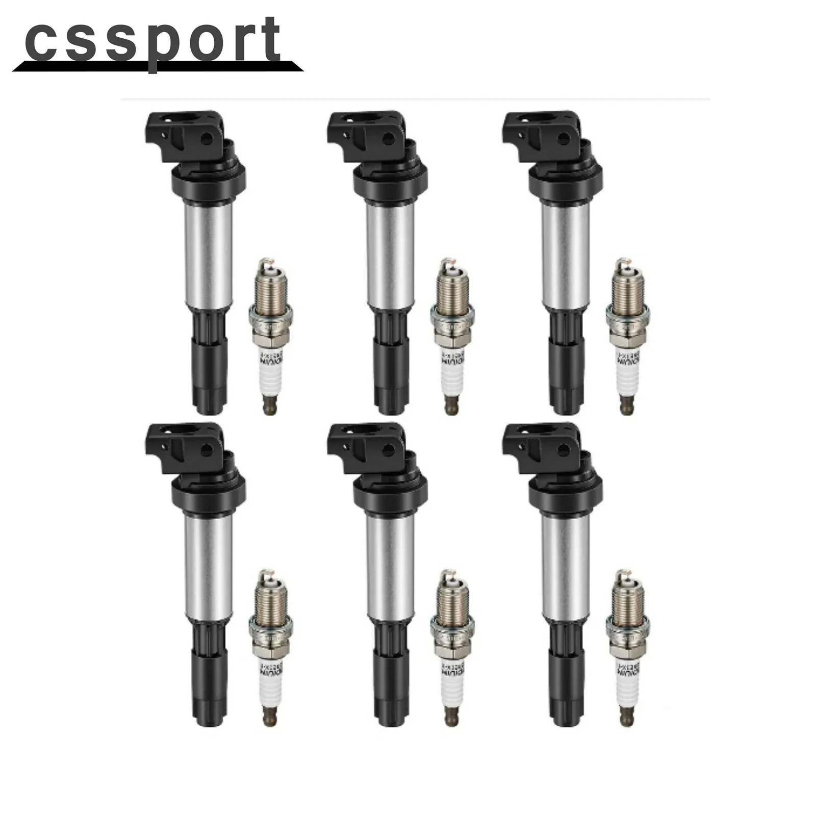 

52-1751 7805-6251 78056251 GN10328 5C1401 IC595 6X Ignition Coil & 6 Spark Plug for BMW 325i 328i 330i 530i X3 X5 X6 UF515 UF522